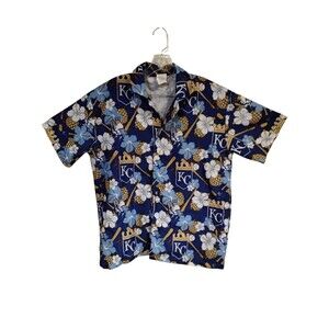 Kansas City Royals Men's Size M Minit Mart Blue Hawaiian MLB Stadium Shirt